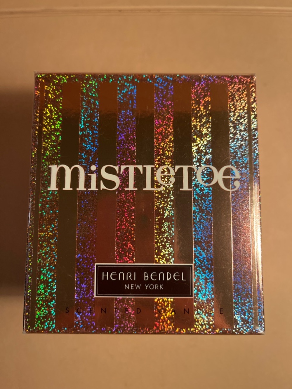 Henri Bendel Mistletoe Scented Candle - Holographic Stripe Box special edition
